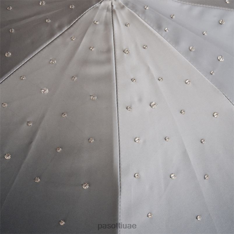 مظلة | 185n 21284-7 s8 - مظلة سواروفسكي رمادية، قماش مزدوج PASOTTI Z446V544